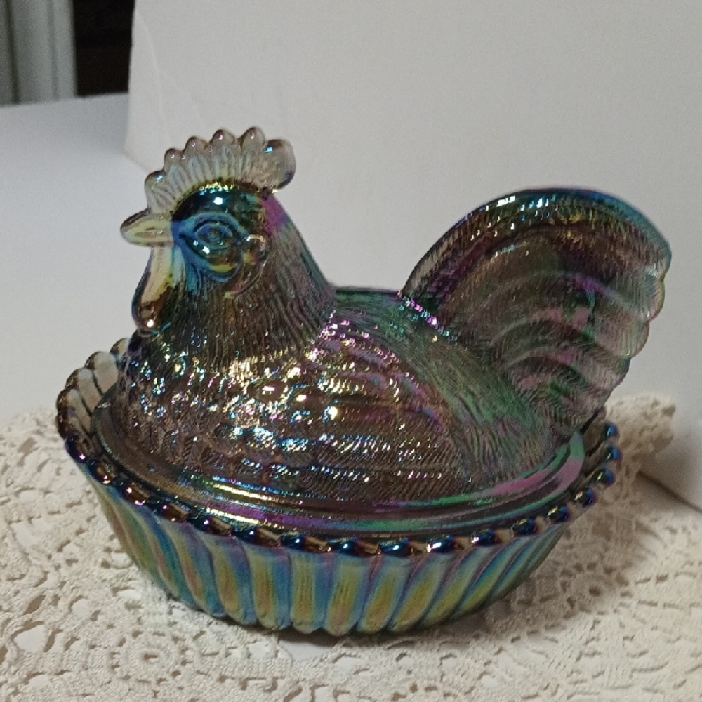 Mosser Titanium Rooster Hen On Nest/ Rosso -Westmoreland Mold